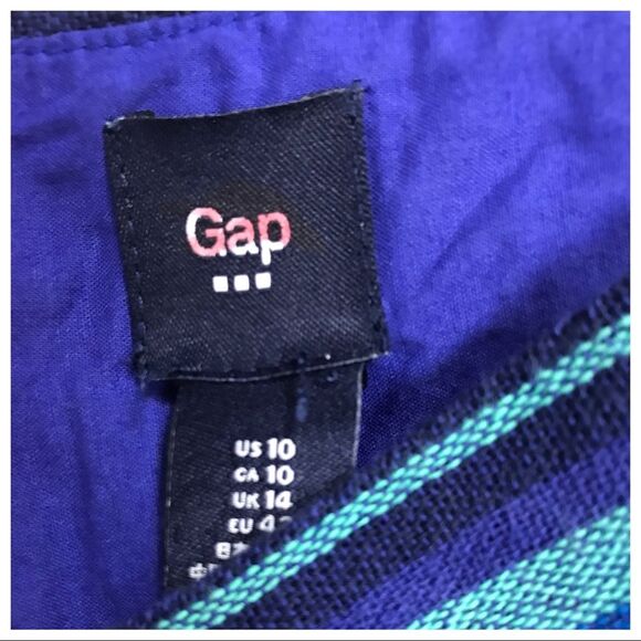 Gap Striped Skirt Lined Zippered Back Women's 10 Medium - Picture 4 of 4